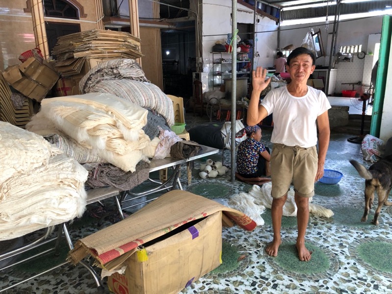 Vietnamese silk scarf factory owner